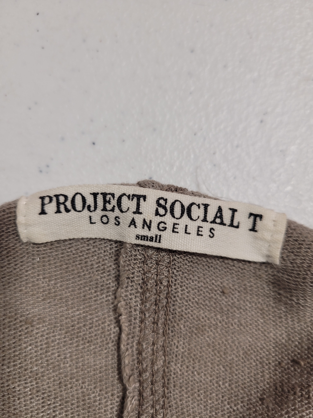 Project Social T Women's Short Sleeve Taupe Scoop Neck Tee - Picture 2 of 3